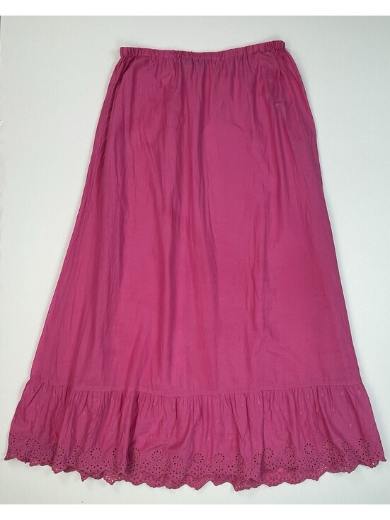 Dresses & Skirts - Gudrun Sjoden Pink Petticoat Sheer Organic Cotton Eyelet Maxi Skirt Slip M